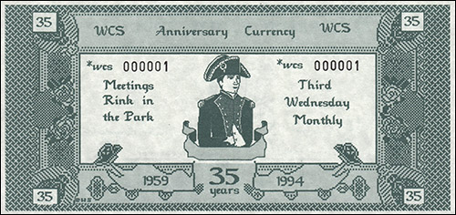 W.C.S. 35th Anniversary Currency, Front
