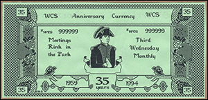 W.C.S. 35th Anniversary Currency, Prototype 3, Front