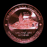 2013 O.N.A. / W.C.S. Convention Medal Copper Reverse
