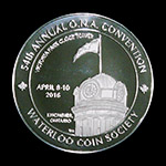 2016 O.N.A. / W.C.S. Convention Medal Silver Reverse